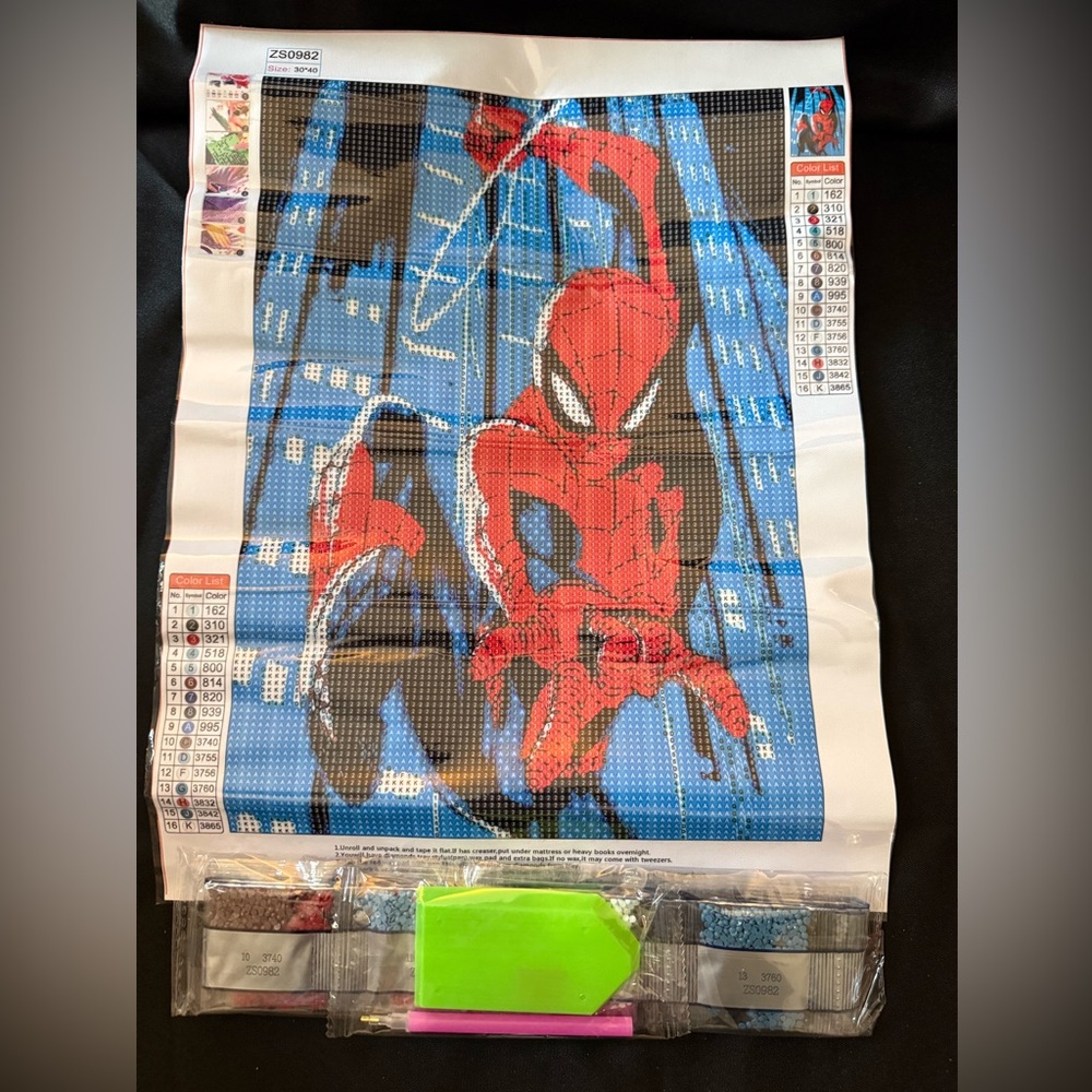 New Spider-Man Diamond Painting Canvas with Bright Blue Background